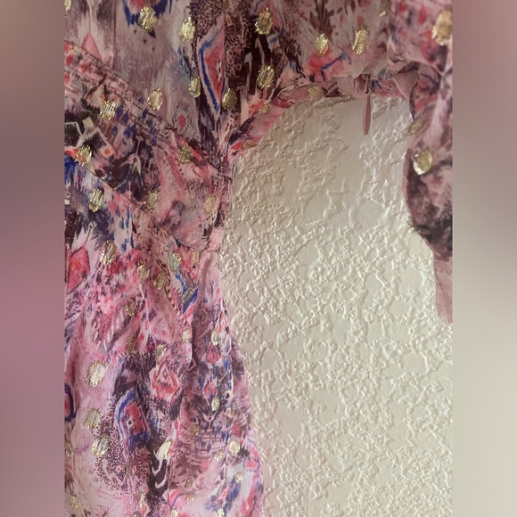 IRO Gathered printed metallic fil coupé silk-blend mini dress - Picture 6 of 8